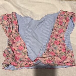 Floral Pink and Blue  beach bunny swim  Women's Top